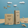 Paper Bags And Sea Life With Mock-Up Concept Psd