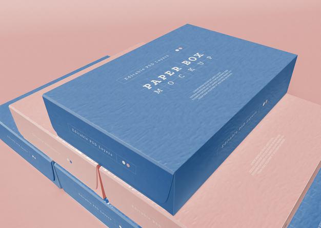 Paper Box Packaging Mockup Psd