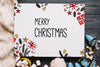 Paper Card Mockup With Christmas Elements Psd