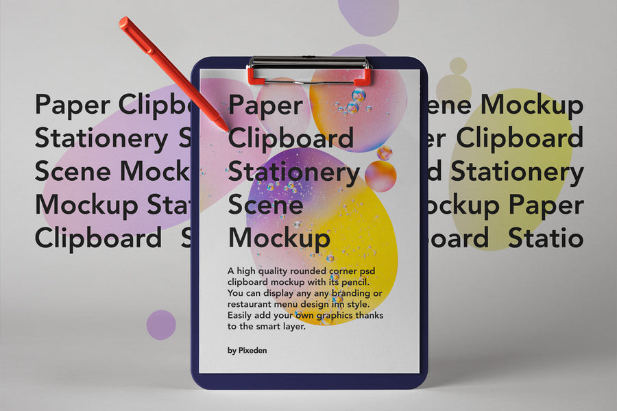 Paper Clipboard Psd Mockup Scene