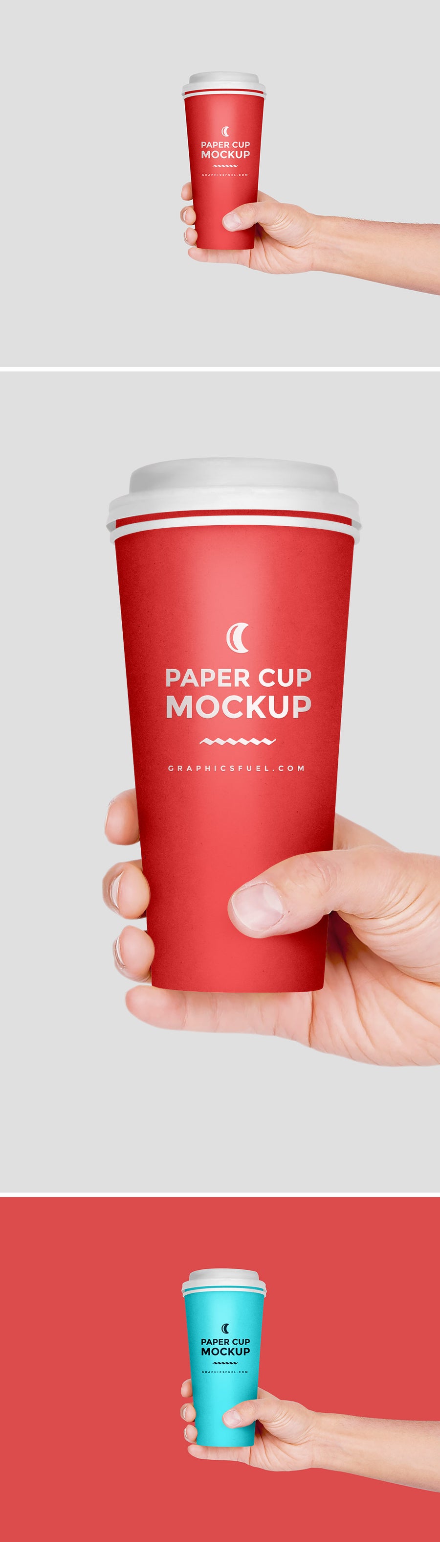 Paper Cup In Hand Mockup PSD