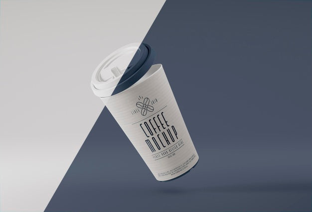 Paper Coffee Cup Levitating Psd