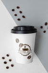 Paper Coffee Cup On Bicolored Background Psd