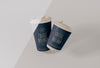 Paper Coffee Cups Levitation Mockup Psd