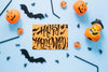 Paper Cover Mockup With Halloween Concept Psd