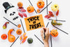 Paper Cover Mockup With Halloween Concept Psd