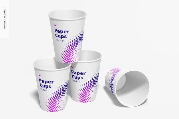 Paper Cup Set Mockup Psd
