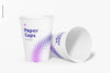 Paper Cups Mockup, Dropped Psd