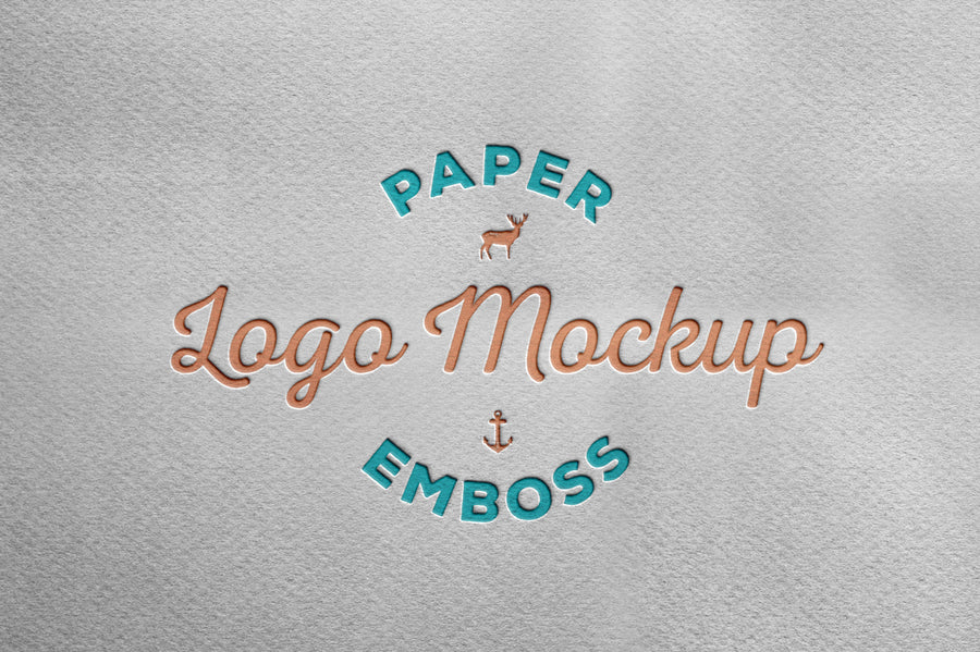 Paper Emboss Logo Mockup