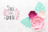 Paper Flowers With Wedding Background Mock-Up Psd