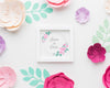 Paper Flowes With Wedding Frame Mock-Up Psd