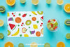 Paper Framed By Fruits Psd