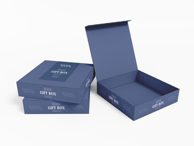 Paper Gift Box With Cover Mockup Psd