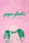 Paper Green Leaves Plants On Pink Background Psd