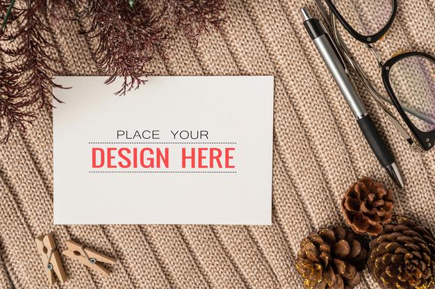 Paper Greeting Card Psd Mockup Psd