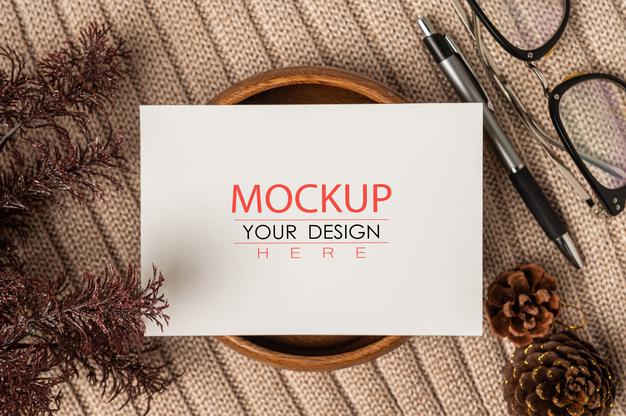 Paper Greeting Card Psd Mockup Psd
