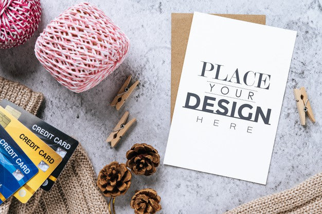 Paper Greeting Card Psd Mockup Psd
