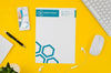 Paper Mock-Up On Yellow Background Psd