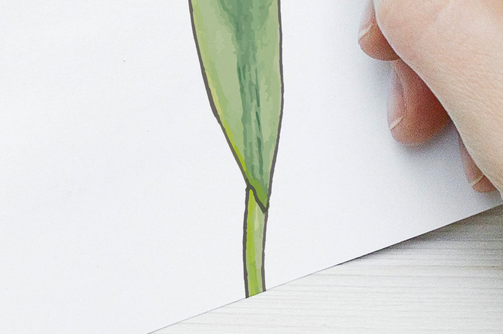 High Resolution White Sketch Paper Mockup with a Hand Drawing