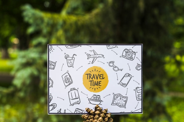 Paper Mockup In Nature For Travel Concept Psd
