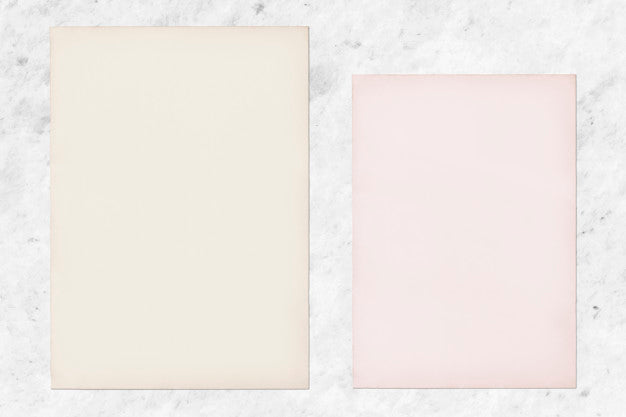 Paper Mockup Set On Marble Background Psd
