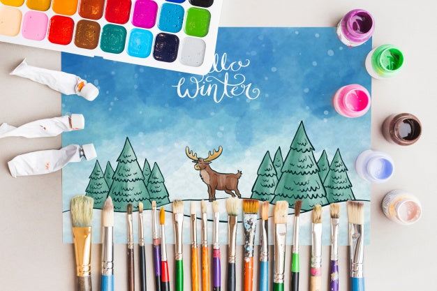 Paper Mockup With Artist Concept Psd