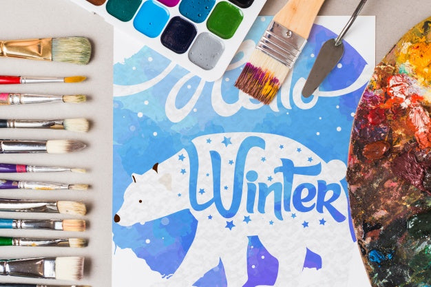 Paper Mockup With Artist Concept Psd