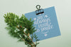 Paper Mockup With Clip And Leaves For Quote Psd