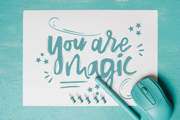 Paper Mockup With Computer Mouse Psd