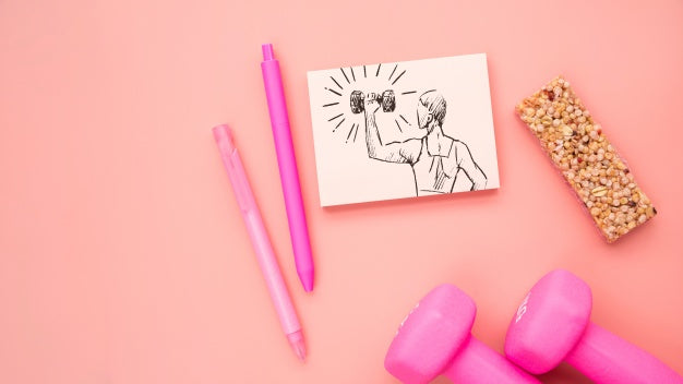 Paper Mockup With Fitness Concept Psd