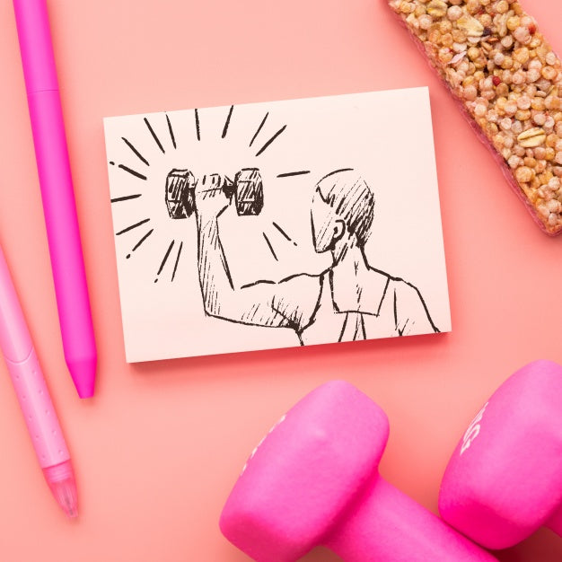 Paper Mockup With Fitness Concept Psd