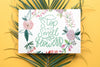 Paper Mockup With Floral Decoration Psd