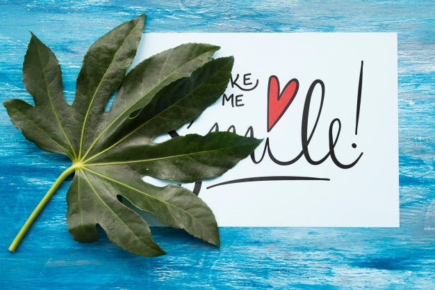 Paper Mockup With Floral Decoration Psd