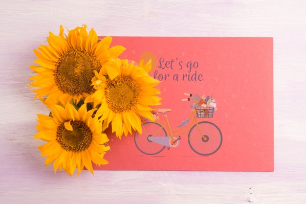 Paper Mockup With Floral Decoration Psd