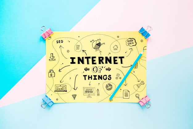 Paper Mockup With Internet Of Things Concept Psd