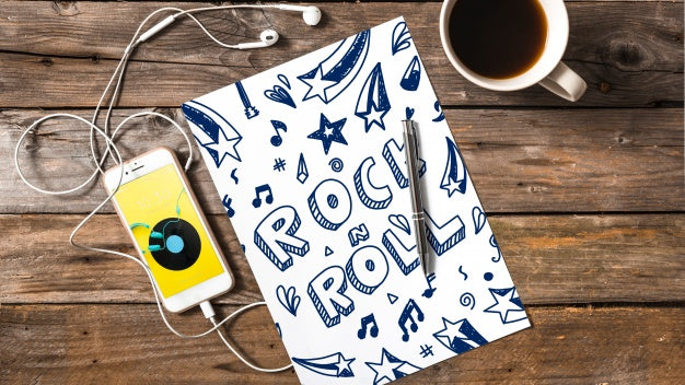 Paper Mockup With Music Concept Psd