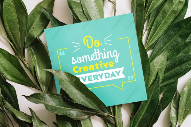 Paper Mockup With Nature Concept For Quotes Psd