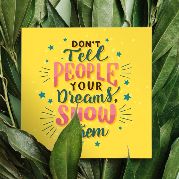 Paper Mockup With Nature Concept For Quotes Psd