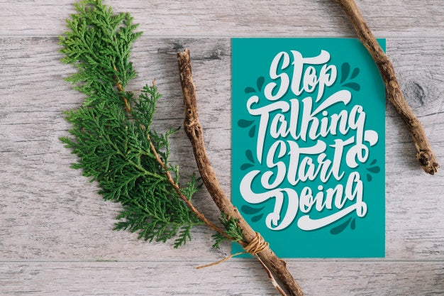 Paper Mockup With Nature Concept For Quotes Psd