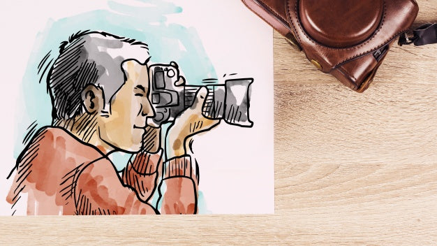 Paper Mockup With Photography Concept Psd