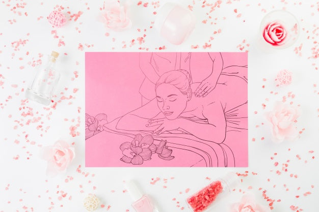 Paper Mockup With Spa Concept Psd