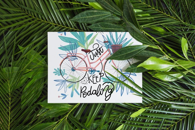 Paper Mockup Within Tropical Leaves Psd