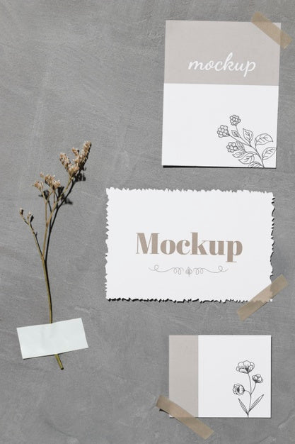 Paper Notes And Leaves Sticked To The Wall With Sellotape Psd