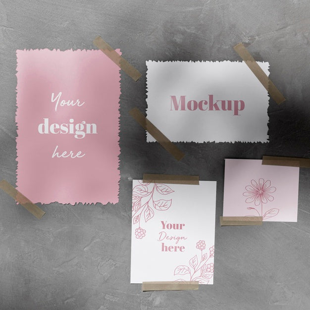 Paper Notes Sticked To The Wall With Sellotape Psd