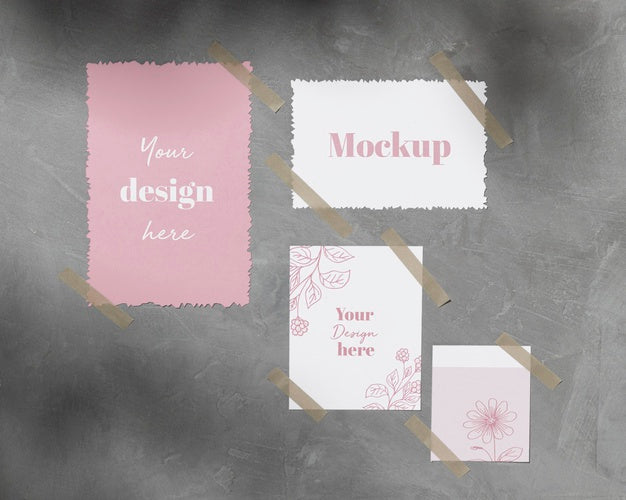 Paper Notes Sticked To The Wall With Sellotape Psd