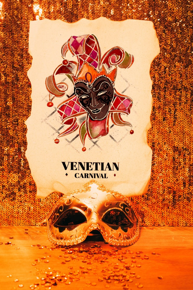 Paper Page Mockup With Carnival Concept Psd