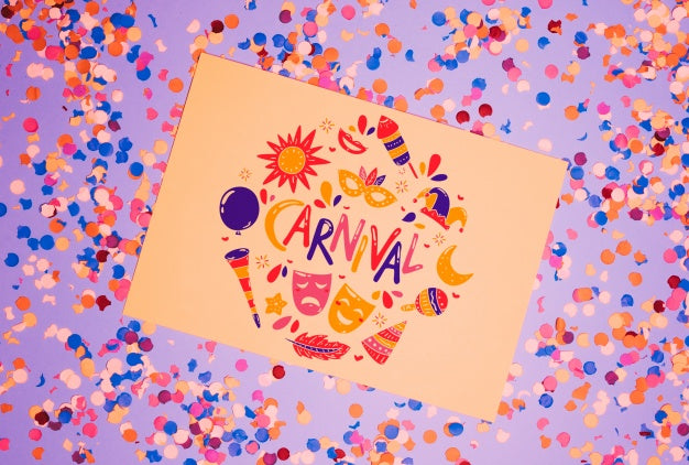 Paper Page Mockup With Carnival Concept Psd