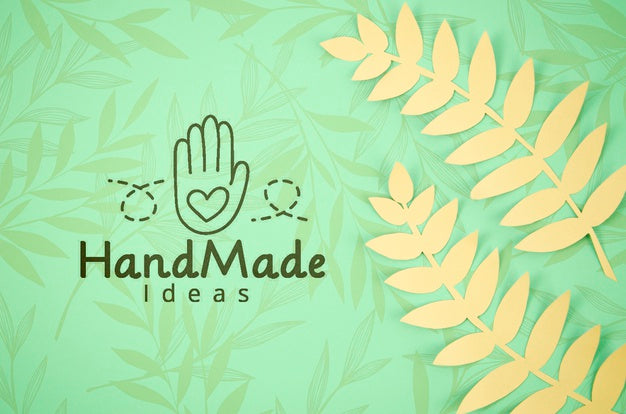 Paper Plants Background Handmade With Ferns Psd