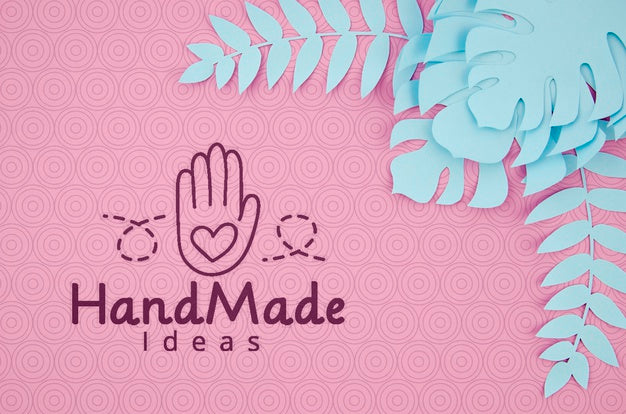 Paper Plants Background With Handmade Leaves Psd