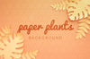 Paper Plants Monochrome Orange Background Psd